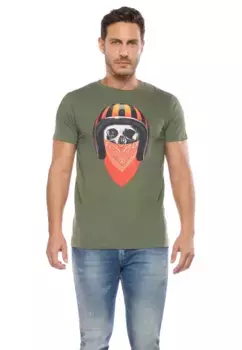 Футболка Le Temps Des Cerises с модным принтом спереди, зеленый