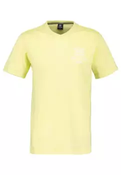 Футболка LERROS "Рубашка LERROS с V-образным вырезом и принтом на груди", цвет Lemongrass