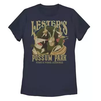 Футболка Lester's Possum Park для юниоров с изображением «Глупого фильма Диснея» Licensed Character, темно-синий