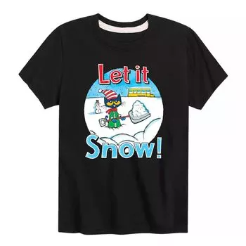 Футболка Let It Snow для мальчиков 8–20 лет с котом Питом Licensed Character, черный