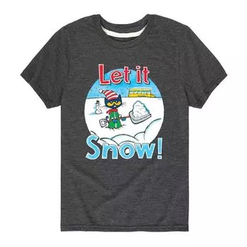 Футболка Let It Snow для мальчиков 8–20 лет с котом Питом Licensed Character, серый