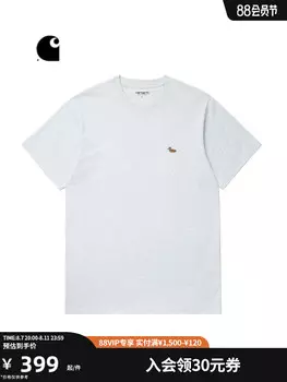 Футболка летняя Carhartt WIP с вышивкой, серый