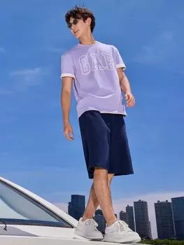 Футболка летняя Gap с буквенным логотипом, черный