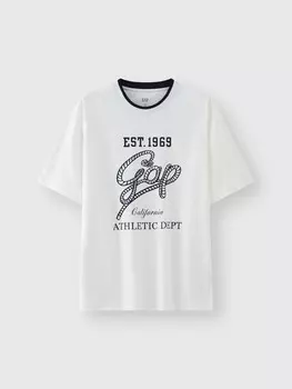 Футболка летняя Gap с логотипом и короткими рукавами, белый