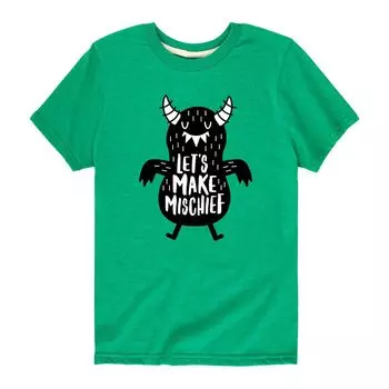 Футболка Lets Make Mischief с рисунком для мальчиков 8–20 лет Licensed Character, зеленый