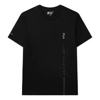 Футболка letter logo loose crewneck short sleeve men's black Fila, черный