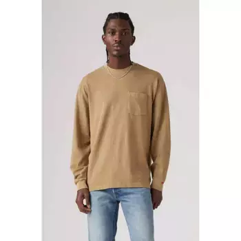Футболка Levi's Authentic Pkt long sleeve, коричневый