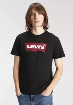 Футболка Levi's "Batwing Logo Tee" с принтом логотипа спереди, черный