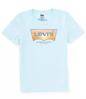 Футболка Levi's Big Boys 8-20 с короткими рукавами Sunset Batwing, синий