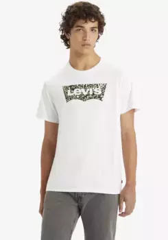 Футболка Levi's "CREWNECK TEE" с логотипом спереди, цвет Bw Floral Fill White