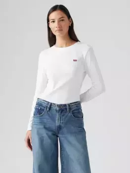 Футболка Levi's Essential Housemark Long Sleeve, белый