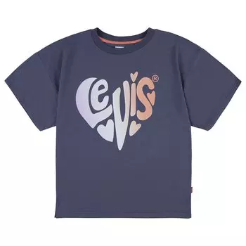 Футболка Levi's Heart Oversized Teen Short Sleeve Round Neck, синий