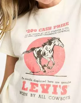 Футболка Levi's кремового цвета с винтажным логотипом лошади