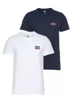 ФУТБОЛКА Levi's "LE 2PK CREWNECK GRAPHIC", цвет White / Dress Blues