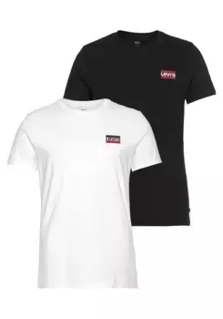 ФУТБОЛКА Levi's "LE 2PK CREWNECK GRAPHIC", черно-белый