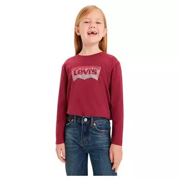 Футболка Levi's Meet And Greet Glitter Kids Short Sleeve Round Neck, красный