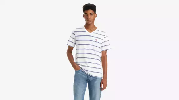 Футболка Levi's "ORIGINAL HM VNECK MULTI-COLOR", цвет Sail Stripe Bright W