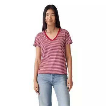 Футболка Levi's Perfect short sleeve v neck, розовый