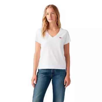 Футболка Levi's Perfect Slub short sleeve v neck, белый