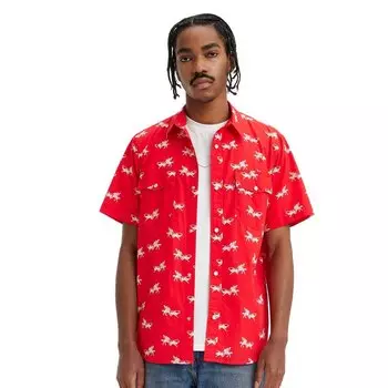 Футболка Levi's Relaxed Fit Western Short Sleeve Round Neck, красный