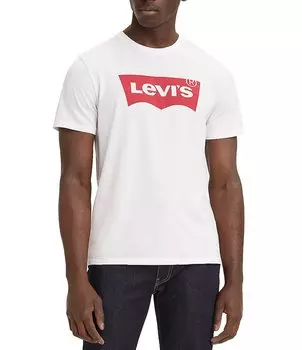 Футболка Levi's с короткими рукавами и втачным вырезом с рисунком «летучая мышь», белый