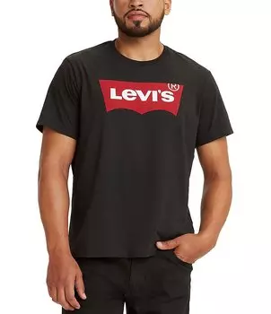 Футболка Levi's с короткими рукавами и втачным вырезом с рисунком «летучая мышь», черный