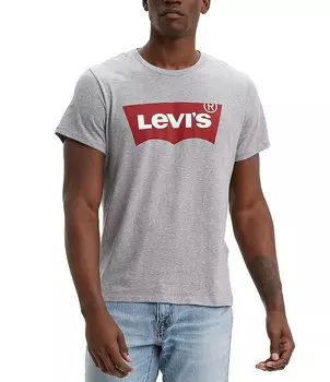 Футболка Levi's с короткими рукавами и втачным вырезом с рисунком «летучая мышь», серый
