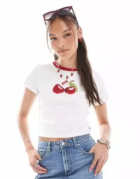 Футболка Levi's с принтом вишни белого цвета