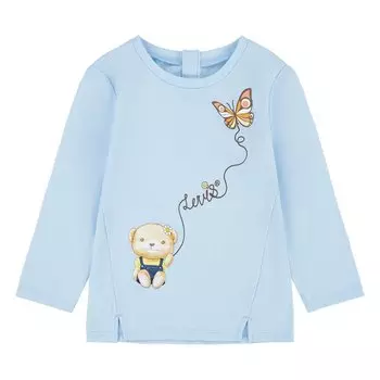 Футболка Levis Bear Notched Front Long Sleeve Round Neck, синий