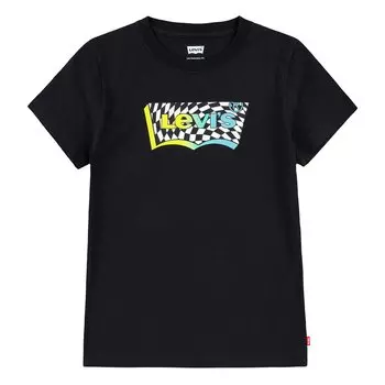 Футболка Levis Checkered Batwing Short Sleeve Round Neck, черный