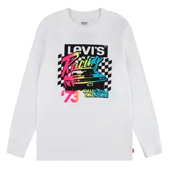Футболка Levis Racing Box Tab Long Sleeve Round Neck, белый