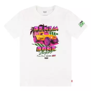 Футболка Levis Retro Car Short Sleeve Round Neck, белый