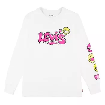 Футболка Levis Sprayed Logo Long Sleeve Round Neck, белый