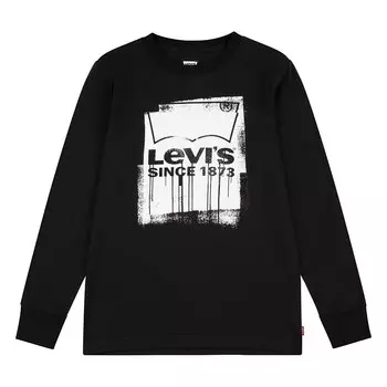 Футболка Levis Wet Paint Teen Long Sleeve Round Neck, черный