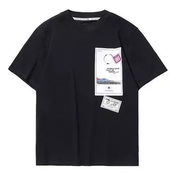 Футболка Li-Ning CF Earth Loose Short Sleeve Tee 'Black White', черный