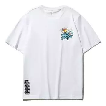 Футболка Li-Ning x Disney Crossover Cartoon Printing Tee 'White Black', белый