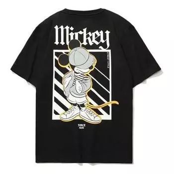 Футболка Li-Ning x Disney Crossover Sports Fashion Tee 'Black White', черный