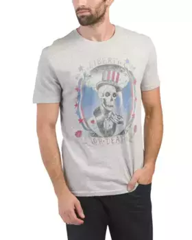 Футболка Liberty с черепом Lucky Brand, серый