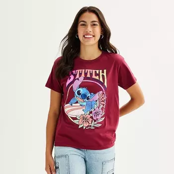 Футболка Lic с короткими рукавами Disney's Lilo & Stitch Juniors Licensed Character, цвет Cordovan