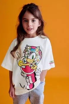 Футболка Licensed oversize sonic (3–16 лет) Next, белый