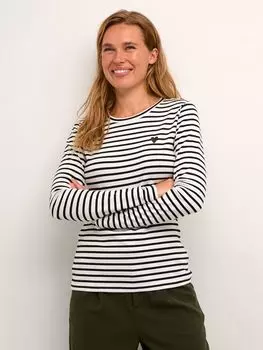 Футболка Liddy с длинными рукавами KAFFE, мел/черный