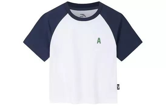 Футболка Life Collection женская, чисто белая/глубокая темно-синяя Anta