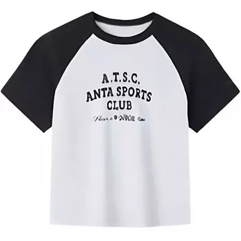 Футболка Life Collection женская серая с цветочным принтом серая / базовая черная Anta