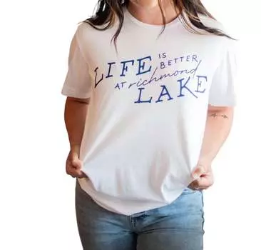Футболка Life Is Better At Richmond Lake в белом цвете Gameday Social