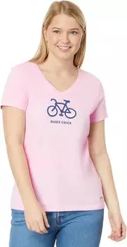 Футболка Life is Good Biker Chick Short Sleeve CrusherVee, цвет Seashell Pink