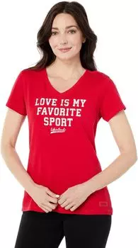 Футболка Life is Good Love is My Favorite CrusherVee, цвет Positive Red