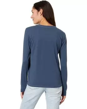 Футболка Life is Good Santa Mele Kalikimaka Long Sleeve Crusher-Lite Tee, цвет Darkest Blue