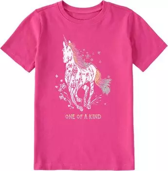 Футболка Life is Good Unique Unicorn Short Sleeve CrusherTee, цвет Raspberry Pink