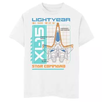 Футболка Lightyear для мальчиков 8–20 XL-15 Star Command от Disney/Pixar с графическим изображением схемы Licensed Character