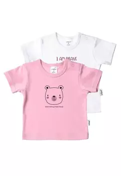 Футболка LILIPUT I am brave, розовый/белый